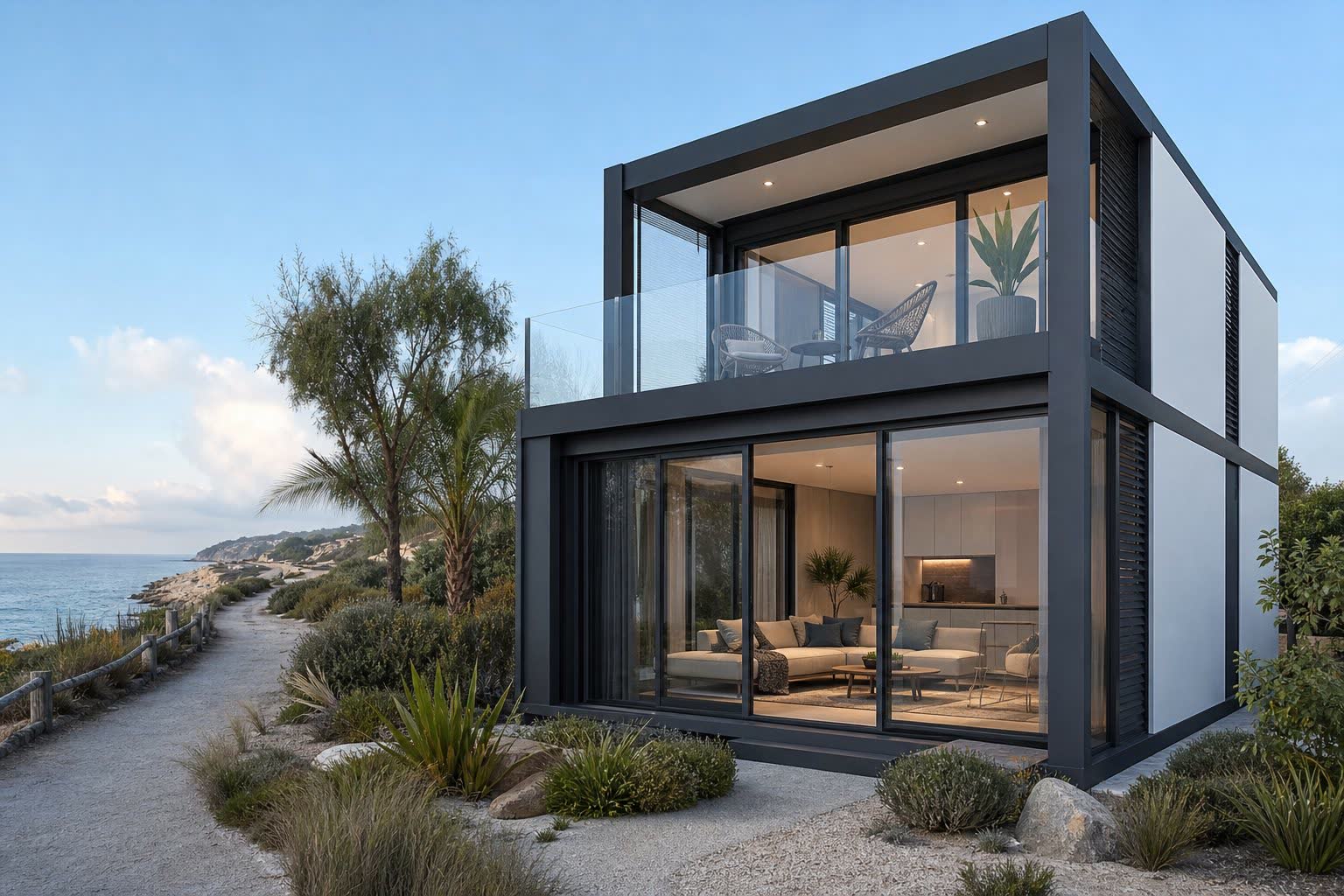 MD201 — 2-bedroom double floor prefab home, Cyprus