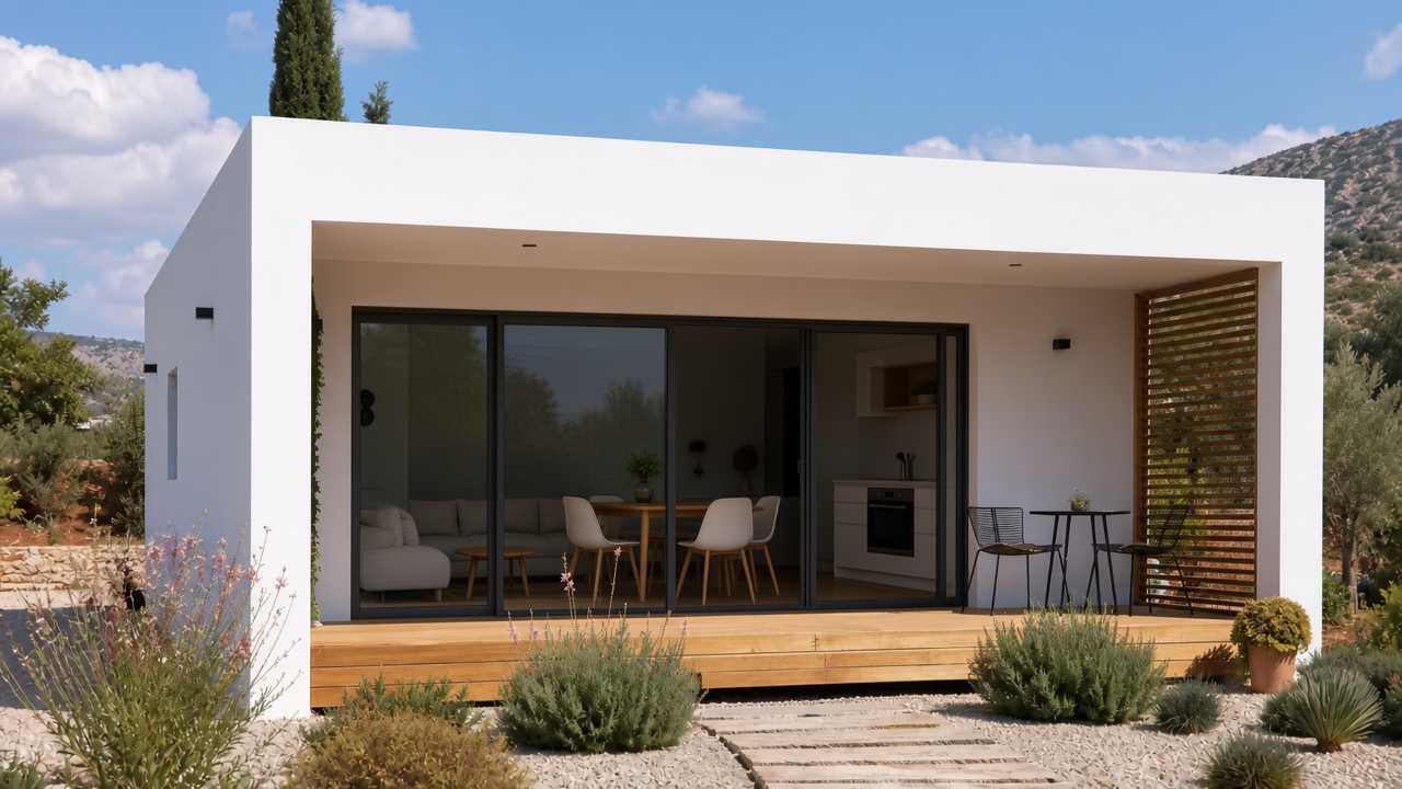 SF101 — 1-bedroom single floor prefab home, Cyprus