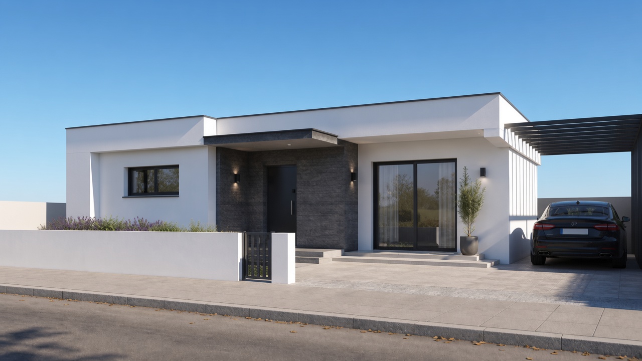 SF104 — 2-bedroom single floor prefab home, Cyprus