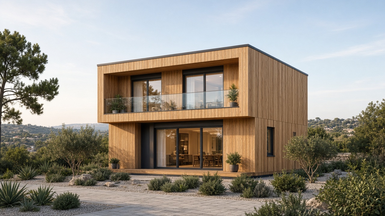 WF311 — Finished two-storey wood modular cube 130 m²